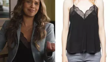 Top camisola de seda de Zadig y Voltaire usada por Jessica Davis (Alisha Boe) en 13 Reasons Why (S04E09)