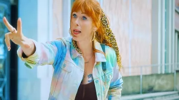 The tie & dye jacket worn by Morgane Alvaro (Audrey Fleurot) in the series HPI: High Intellectual Potential (Season 1 Episode 5)