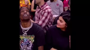 The Page & Plant t-shirt worn by Travis Scott during the Houston Rockets' NBA game against Minessota in April 2018 with Kylie Jenner