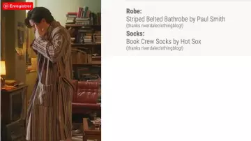 Peignoir à rayures multi-colores porté par Jughead Jones (Cole Sprouse) dans Riverdale (S05E09)