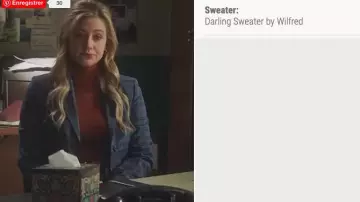 Blazer bleu à carreaux porté par Betty Cooper (Lili Reinhart) dans Riverdale (S05E07)