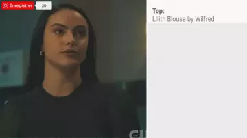 Blouse-top noir avec manches semi-transparentes porté par Veronica Lodge (Camila Mendes) dans Riverdale (S05E09)