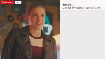 T-shirt à manches longues rayé bordeaux porté par Betty Cooper (Lili Reinhart) dans Riverdale (S05E09)