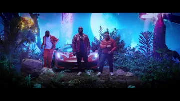 Jogging rouge Palm Angels porté par Ninho dans DJ Quick ft Ninho & Hamza - Elle m'a dit (Clip Officiel)