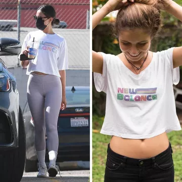 New Balance Crop Top of Eiza González on the Instagram account @khantdesigns