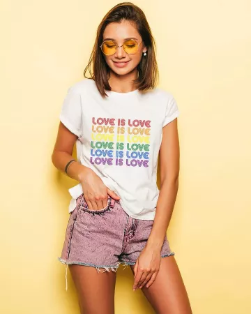 June LGBT Gay Pride Month Love is Love T-Shirt on the Instagram account @khantdesigns