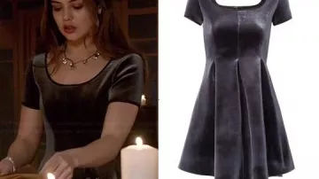 Maje Velvet dress worn by Davina Claire (Danielle Campbell) in The Originals TV series wardrobe (S02E14)