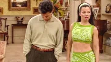 Green Zebra Stripe Crop Top of Fran Fine (Fran Drescher) in The Nanny (S00)