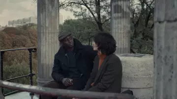 Black coat worn by Assane Diop (Omar Sy) as seen in Lupin TV series (Season 1 Episode 8)
