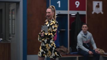 De La Vali Printed dress worn by Keeley Jones (Juno Temple) as seen in Ted Lasso (S02E03)