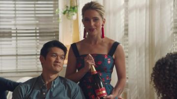 Carolina Herrera Blue Dress worn by Jenn Carter (Jessica Rothe) in All My Life movie
