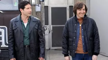 Black leather jacket worn by Giovanni « Johnny Boy » Soprano (Jon Bernthal) in The Many Saints of Newark movie