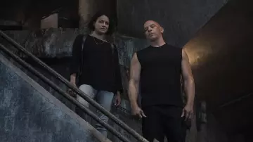 Black tank top worn by Dominic Toretto (Vin Diesel) as seen in F9 Fast and Furious 9 movie