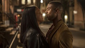 Corduroy blazer jacket worn by Charles Monroe King (Michael B. Jordan) in A Journal for Jordan movie