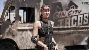 Mesh black tank top worn by Chambers (Samantha Win) as seen in Army of the Dead movie