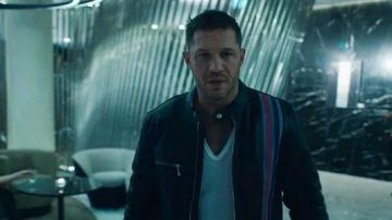 Black Leather Cafe Racer Jacket worn by Eddie Brock / Venom (Tom Hardy) as seen in Venom: Let There Be Carnage movie