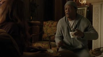 Grey hoodie worn by Moody (Samuel L. Jackson) as seen in The Protégé movie