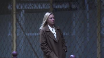 The brown coat worn by Judith Fauvet (Virginie Efira) in the film Madeleine Collins