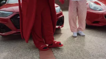 Les claquettes moumoutes rouges Balenciaga de Niska dans son clip De bon matin ft. Guy2Bezbar