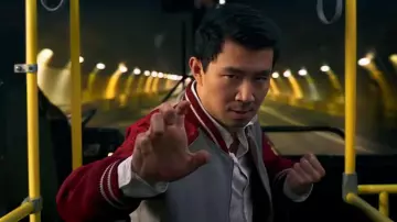 Red Bomber Jacket worn by Shaun / Shang-Chi (Simu Liu) as seen in Shang-Chi and the Legend of the Ten Rings movie