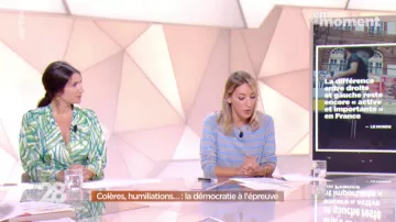 La robe imprimée verte de Anne Rosencher dans l'émission 28 minutes
