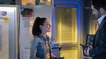 Rebel Frankenstein t-shirt worn by Ella Lopez (Aimee Garcia) in Lucifer TV series wardrobe (Season 6 Episode 9)