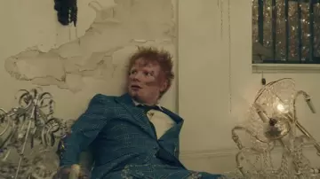 Blue plaid suit worn by Ed Sheeran as seen in Shivers Official Music Video