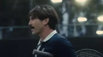 Vintage Fila Tennis Polo Shirt in blue worn by Rick Macci (Jon Bernthal) as seen in King Richard - outfits from the movie