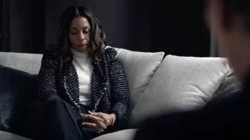 IRO Diana effiloché veste en tweed de coton mélangé portée par Mia Jordan (Karen Pittman) comme on le voit dans L'émission du Matin garde-robe (Saison 2 Épisode 1)