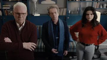 Wilfred Free Harper Sweater in red worn by Mabel Mora (Selena Gomez) as seen in Only Murders in the Building (Season 1 Episode 3)