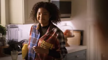 BDG Rayne Patchwork Flannel Shirt worn by Angie Porter-Kennard (Jordan Hull) in The L Word: Generation Q wardrobe (Season 2 Episode 1)