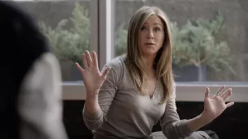 Max Mara sweater worn by Alex Levy (Jennifer Aniston) as seen in The Morning Show wardrobe (Season 2 Episode 2)