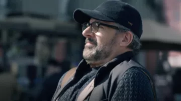 Zegna XXX Black Cashmere Cap worn by Mitch Kessler (Steve Carell) as seen in The Morning Show (Season 2 Episode 2)