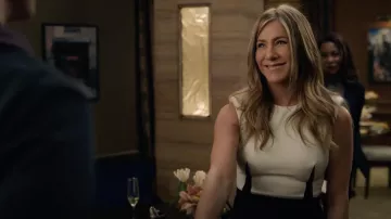 Alexander McQueen Oxbridge Flannel Tailored Dress worn by Alex Levy (Jennifer Aniston) as seen in The Morning Show (S02E02)