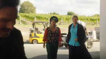 Tussah Holly Midi Skirt in green worn by Madison Feliciano (Ebony Vagulans) as seen in My Life Is Murder (Season 2 Episode 5)