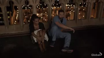 Vince Short Sleeve Square Neck Top in black worn by Dr. Helen Sharpe (Freema Agyeman) as seen in New Amsterdam (S04E02)