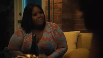 Nina Parker Trendy Plus Size Printed Mesh Bodysuit worn by Josephine (Raven Goodwin) as seen in Our Kind of People TV series (Season 1 Episode 1)