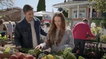 Time and Tru Allover Hearts Sweater in grey worn by Jess O'Brien (Laci J Mailey) as seen in Chesapeake Shores outfits (S05E02)
