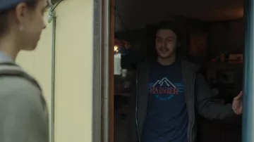 Rainier Beer Logo T-Shirt in blue worn by Sean (Nick Robinson) as seen in Maid TV series (Season 1 Episode 7)