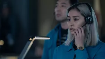 Casio Gold Tone Digital Retro Watch worn by Mitsuki (Shiori Kutsuna) as seen in Invasion TV series wardrobe (Season 1)