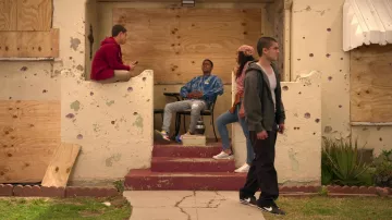 Nike Cortez sneakers in black worn by Cesar Diaz (Diego Tinoco) as seen in On My Block TV show outfits (S04E07)