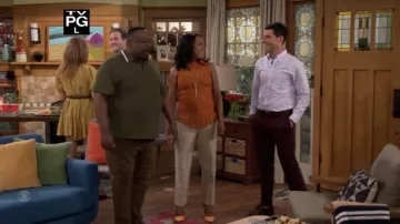 Steve Madden Vala-S Multicolored Studded Pumps worn by Tina (Tichina Arnold) as seen in The Neighborhood (S04E03)