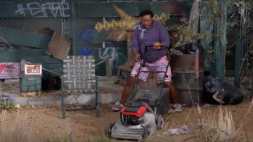 Vans Classic slip-on "Muted Metallic Grey" sneakers worn by Marty (Marcel Spears) as seen in The Neighborhood TV series wardrobe (S04E03)