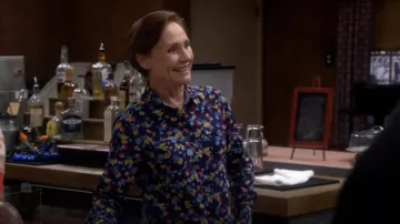 Tin Haul Floral Printed Shirt worn by Jackie Harris (Laurie Metcalf) as seen in The Conners TV series wardrobe (Season 4 Episode 2)