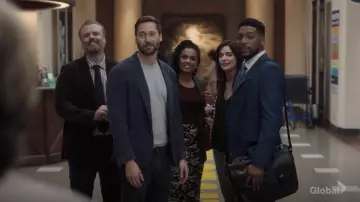 Victoria Beckham Jacquard Pencil Skirt worn by Dr. Helen Sharpe (Freema Agyeman) as seen in New Amsterdam Tv series wardrobe (Season 4 Episode 3)