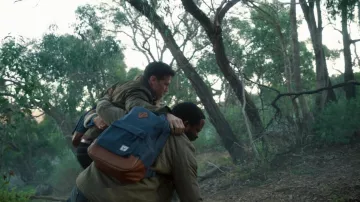 Herschel Supply Co. Heritage backpack worn by Ty Coleman (Chiké Okonkwo) as seen in La Brea Tv series outfits (Season 1 Episode 2)