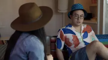 Gucci GG Multicolor Bucket Hat worn by Edmund (Bowen Yang) as seen in Awkwafina is Nora From Queens TV series outfits (Season 2 Episode 9)