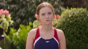 Speedo Standard Swimsuit One Piece worn by Kristy Thomas (Sophie Grace) as seen in The Baby-Sitters Club TV series outfits (S02E01)