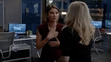 Reiss Dara Pleated Day Dress worn by Taylor Rentzel (MacKenzie Meehan) as seen in Bull Tv series wardrobe (Season 6 Episode 1)