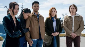 Corduroy Sherpa Trucker Jacket worn by Ace (Alex Saxon) as seen in Nancy Drew TV series outfits (Season 3 Episode 1)